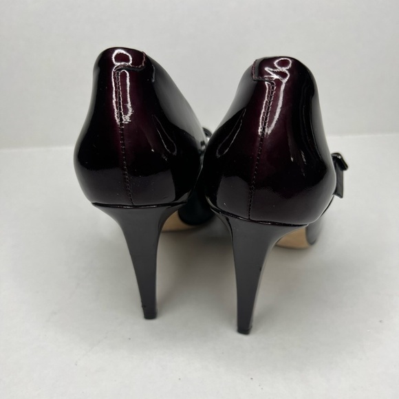 Via Spiga Pointed Toe Adjustable Strap Heels in Burgundy - Picture 3 of 8